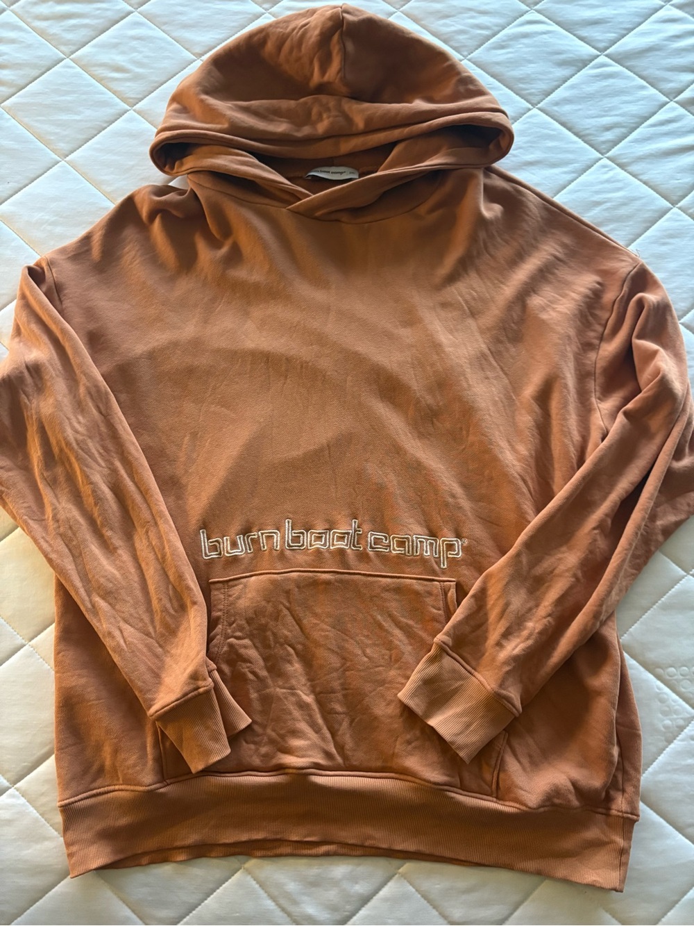 Burn Boot Camp Hoodie Rust Brown Embroidered Pullover